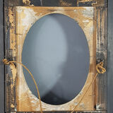Napoleon III black and gold laqué frame, oval view 46x40 cm