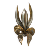 Brutalist wall lamp of a stylized flower attributed to Richard and Isabelle Faure