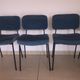 Lot vintage de six chaises moelleuses en velours turquoise