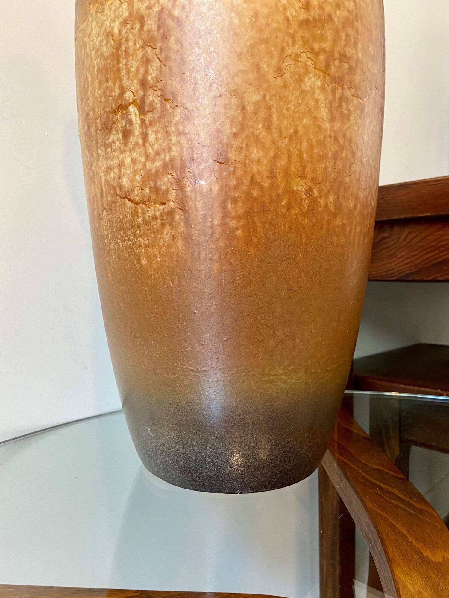 Brown enamelled ceramic vase W. Germany