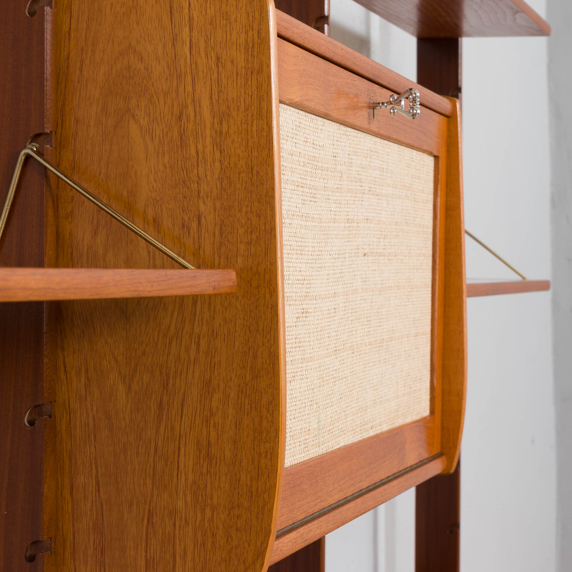 Scandinavian  free standing  Ergo wall unit bar cabinet and 3 cabinets and with 7 shelves,  by John