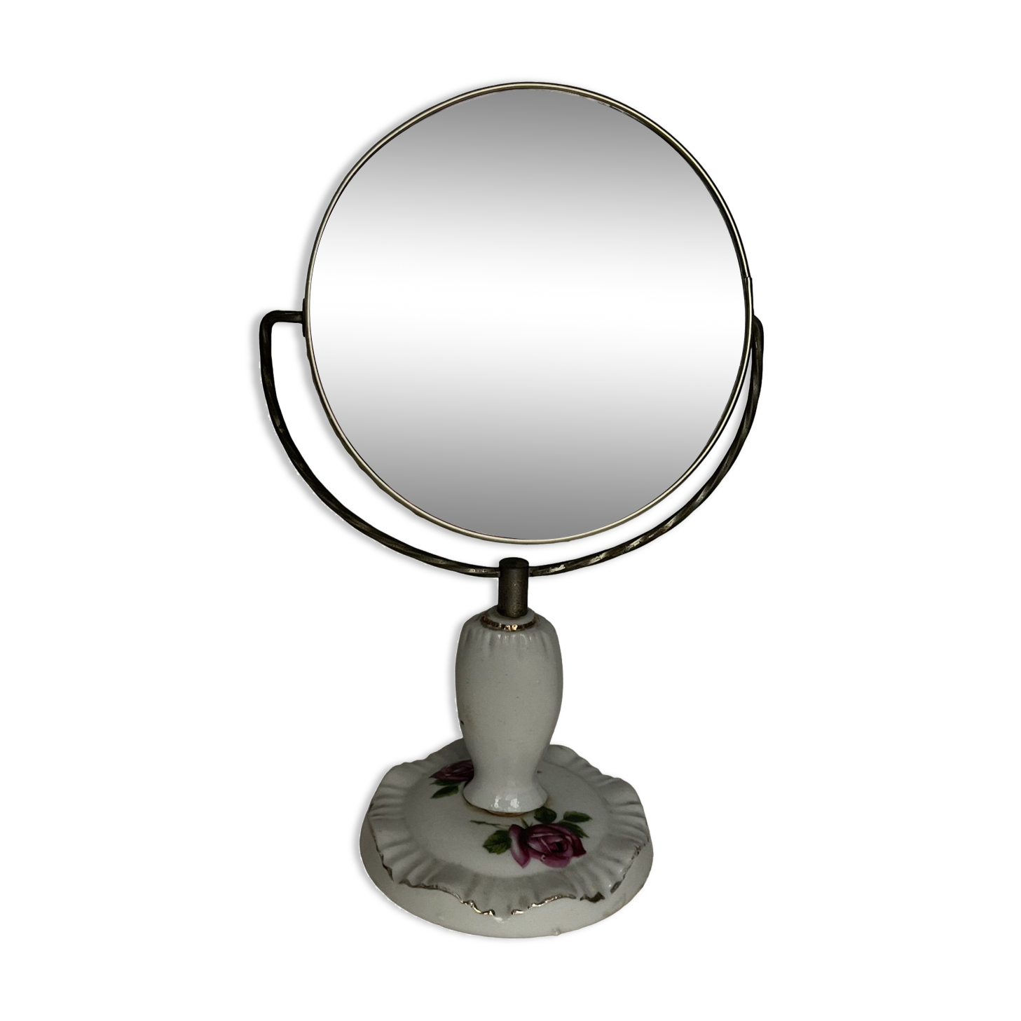 Swivel double-sided toilet mirror