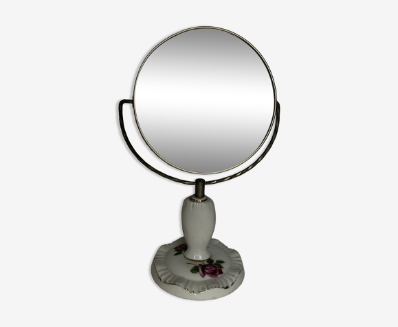 Miroir de toilette double face pivotant 14x24cm