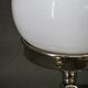 1930s Bauhaus Nickel and Opaline Glass Table Lamp, Czechoslovakia