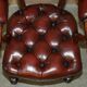 Chesterfield captain's armchair William IV in restored leather with hardwood.