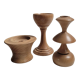 Trio wooden candle holders