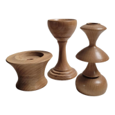 Trio wooden candle holders
