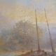 Huile sur toile "Péniche", Yvonac Annurey R, XIXème siècle