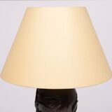 Bronze Lamp stand vase Depicting Cranes and Bamboo Meiji period