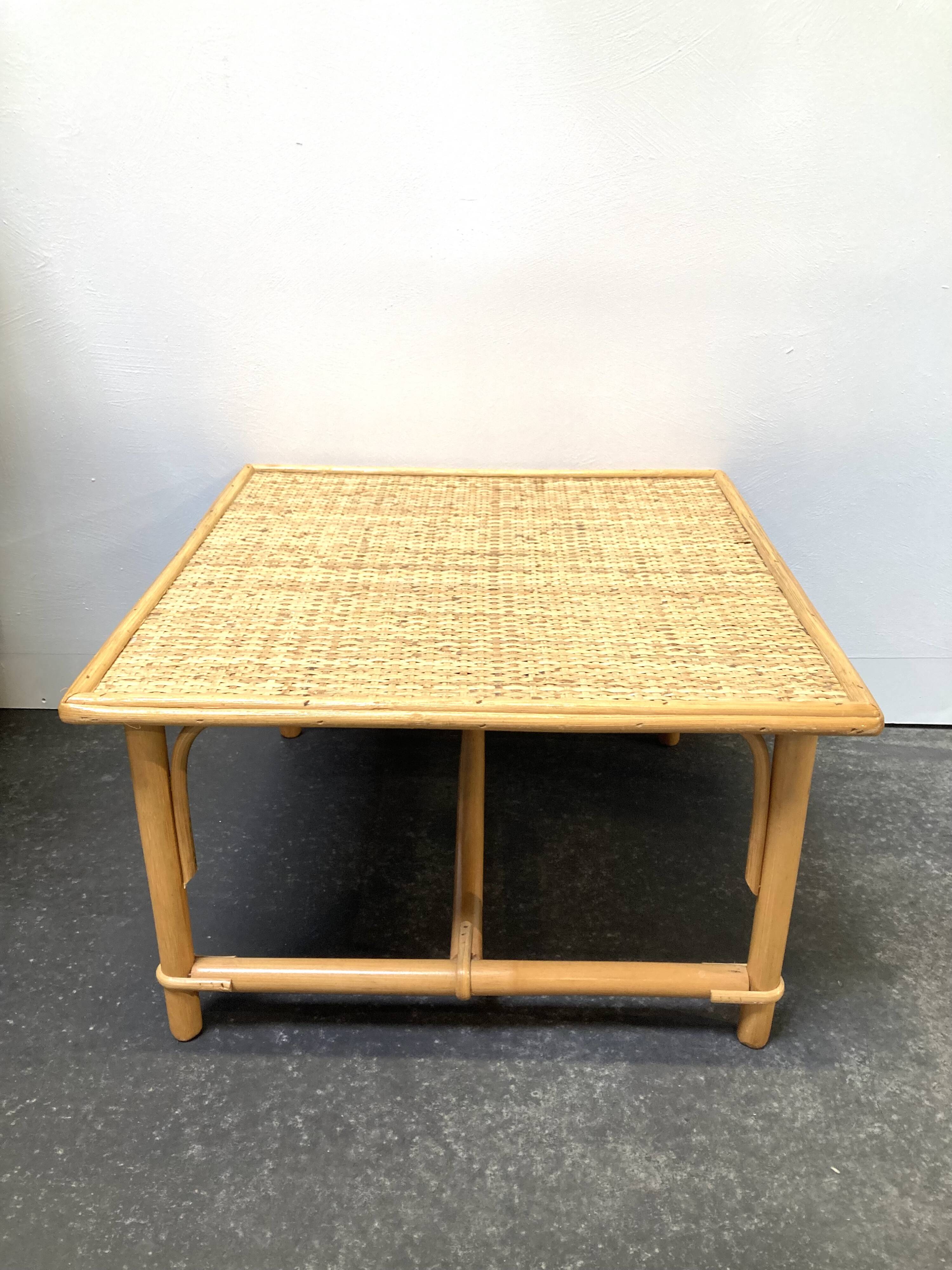 Vintage rattan coffee table