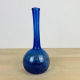 Vase soliflore verre bullé bleu
