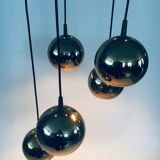 Golden Cascade 5-Ball Ceiling Lamp, Italy, 1980s