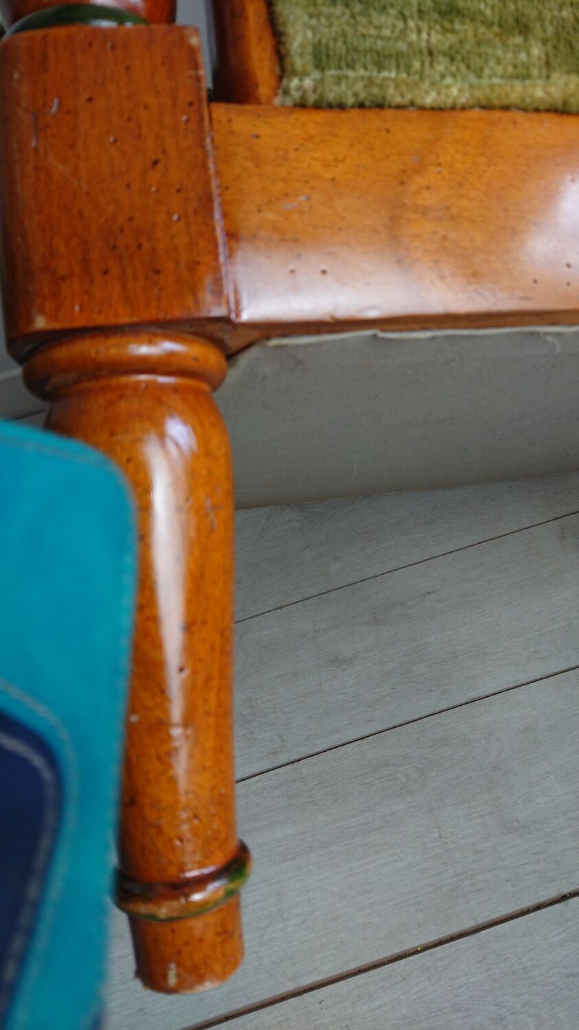 Green English bergere armchairs