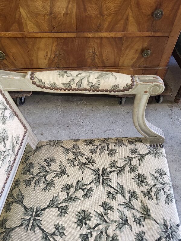 Armchair Louis XVl gray of the XlX th siecle