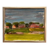 Mid-Century Oil on Panel “Ölandsby” by Lennart Johansson, Vintage & Framed