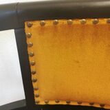 Banc Art Nouveau vintage en bois courbé : assise rembourrée des années 1950