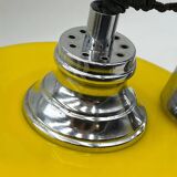 Lampe à suspension en acrylique Space Age des années 70 en jaune et blanc, Italie