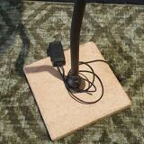 Lampadaire vintage serpent métal pied travertin avec verre de Murano