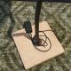 Vintage floor lamp snake metal travertine foot with murano