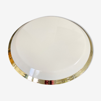 Plafonnier rond en laiton blanc