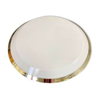Plafonnier rond en laiton blanc