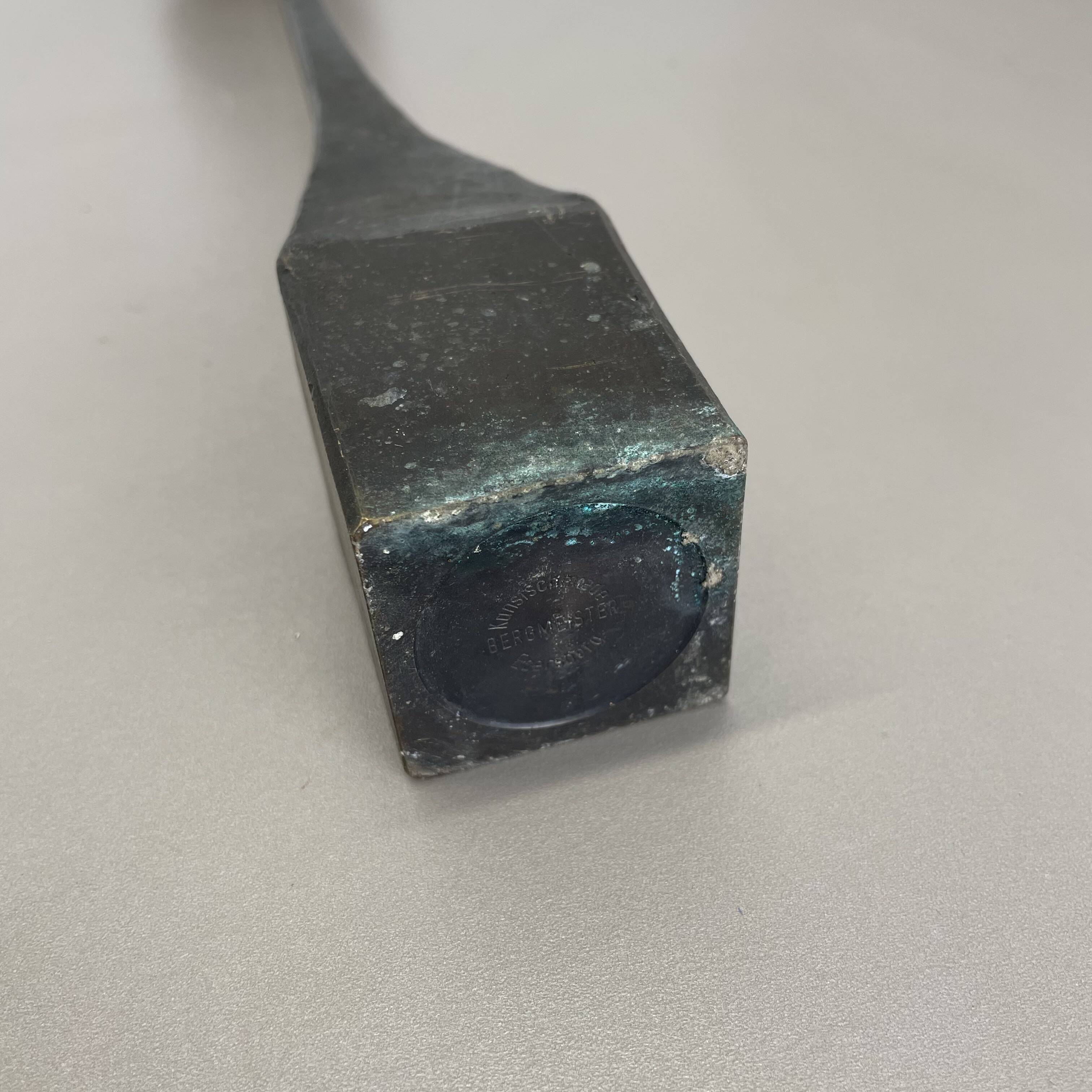 Large 47cm Brutalist Cast Iron Candle Holder by Manfred Bergmeister, Germany 1970