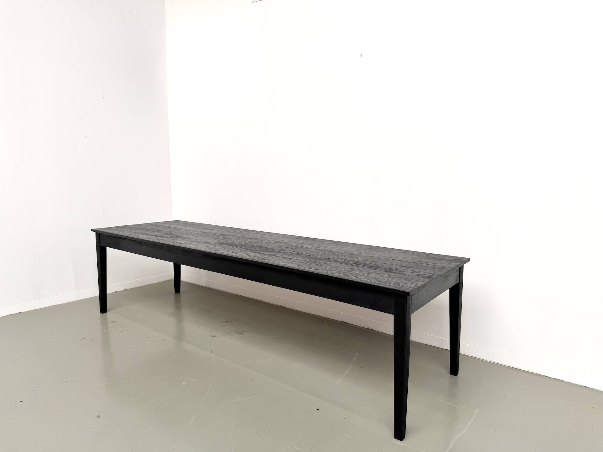 Large burnt wood table Shou Sugi Ban - 300 x 90 cm
