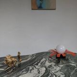 Orange metal flower lamp, 1970