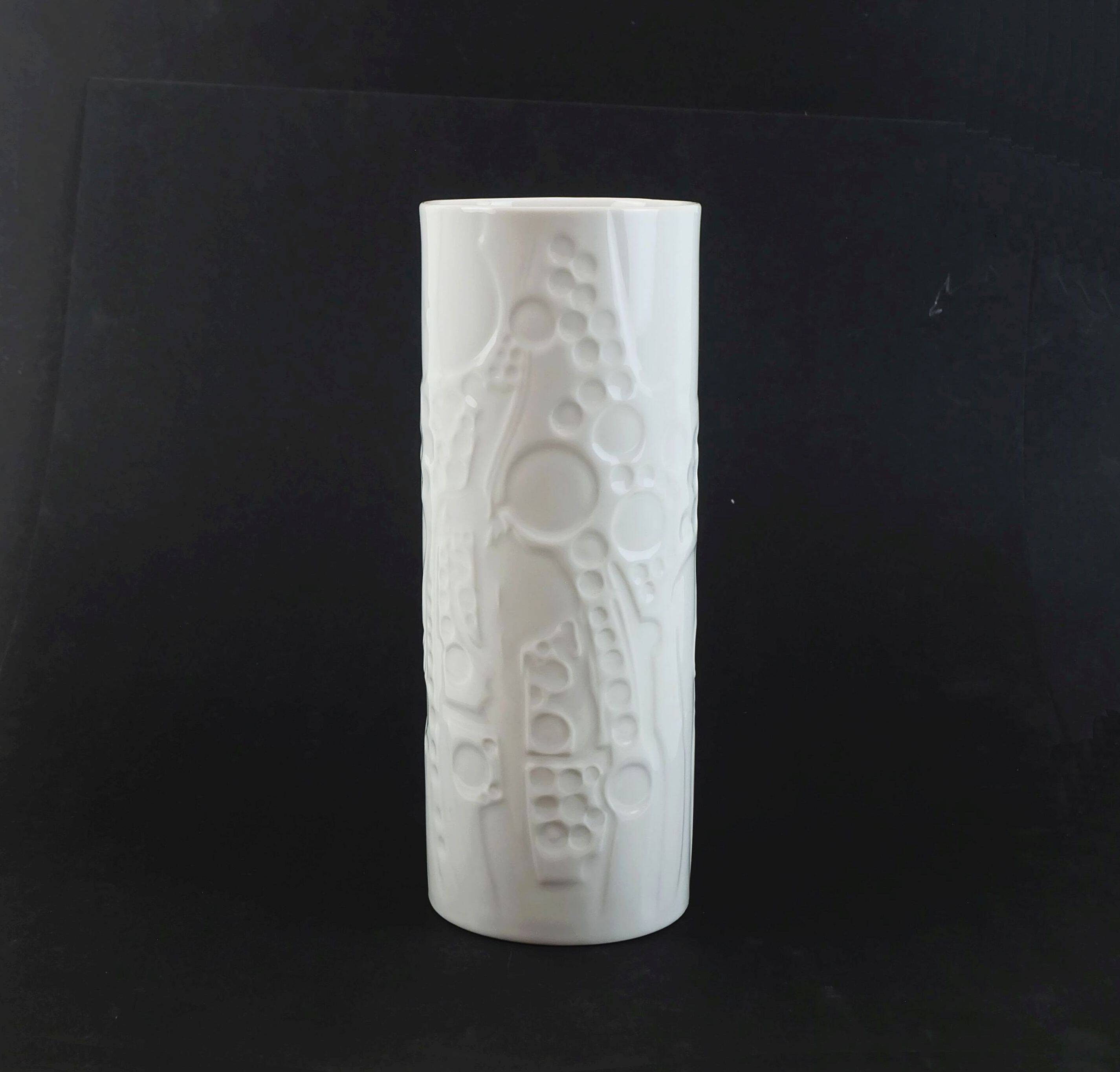 Large vase by gerold-porzellan op-art abstract relief decor 1960s/1970