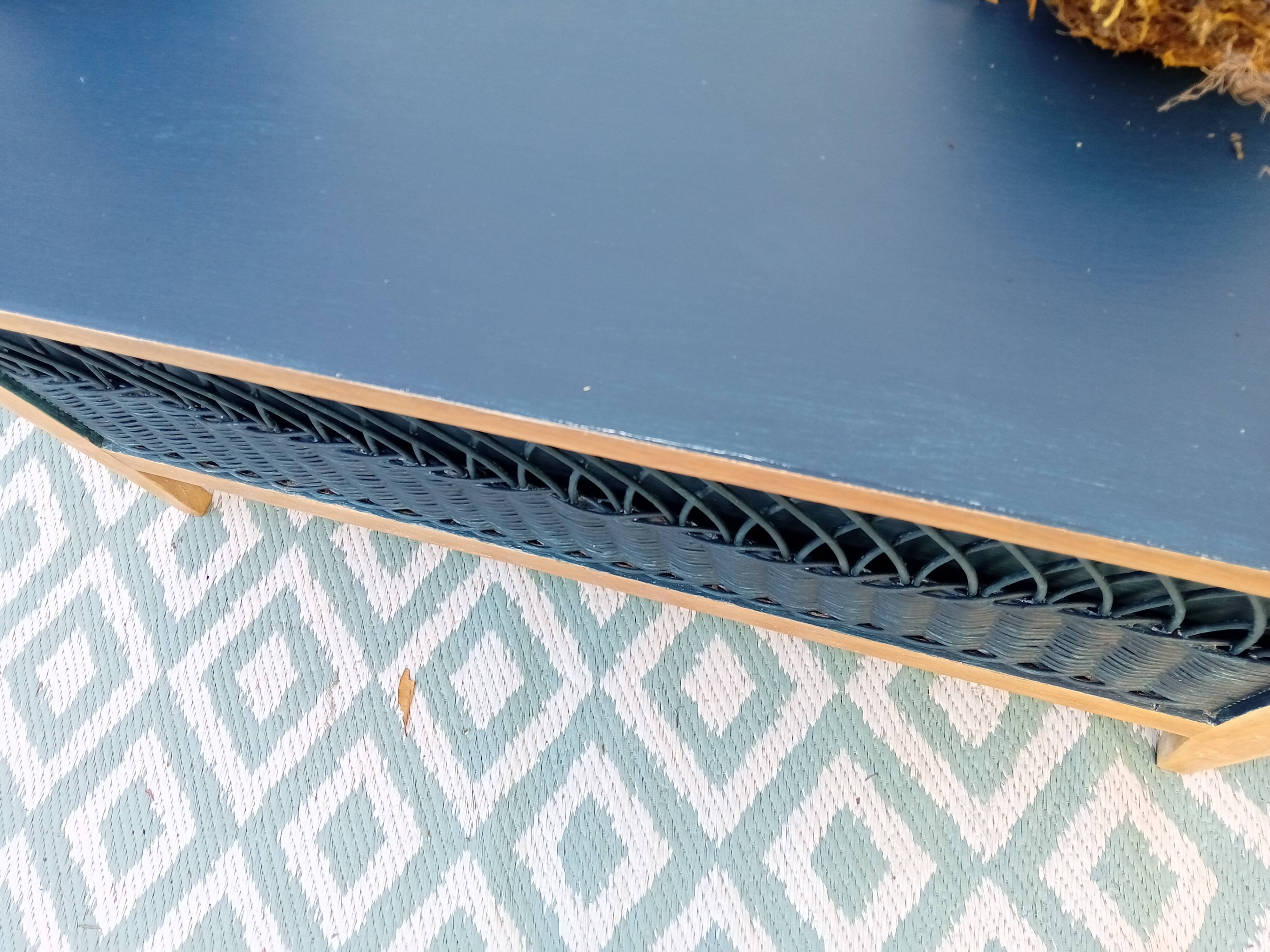 Wood and rattan chest