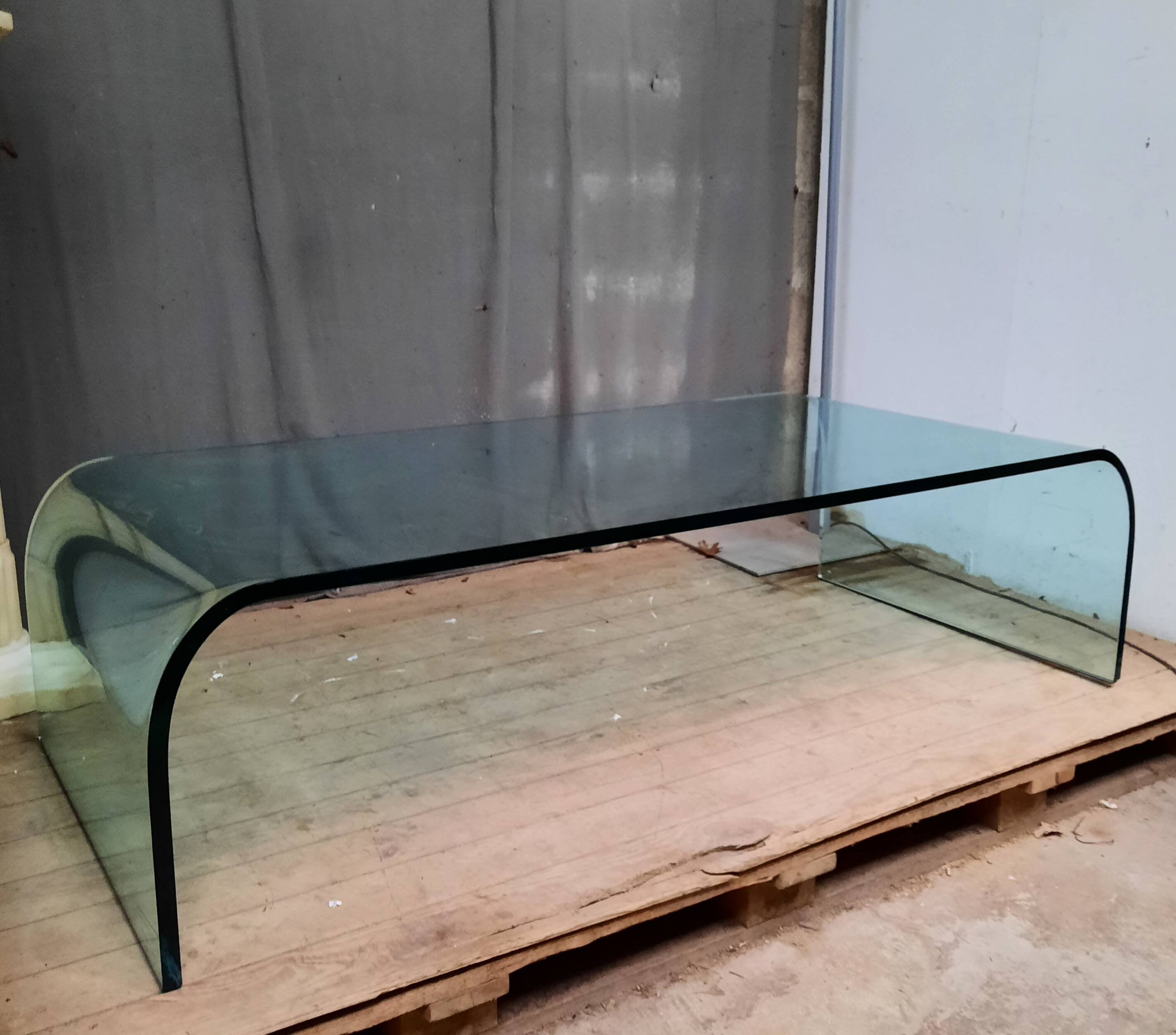 Large glass coffee table