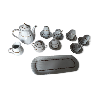 Coffee service and dessert 29 pieces porcelain Bernardaud