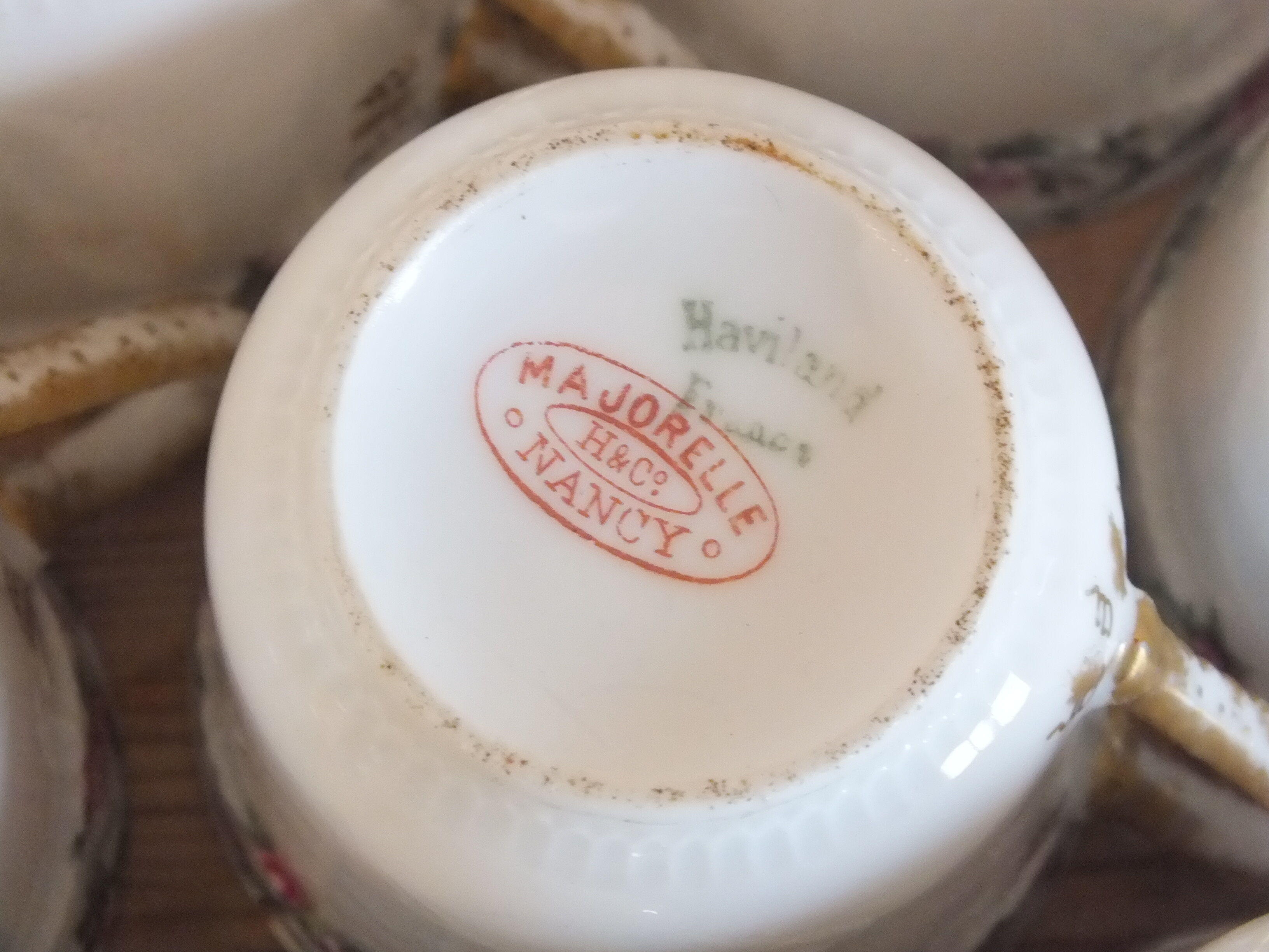 Majorelle Nancy for Haviland suite of 10 porcelain coffee cups