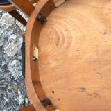 Four vintage beech and skai chairs