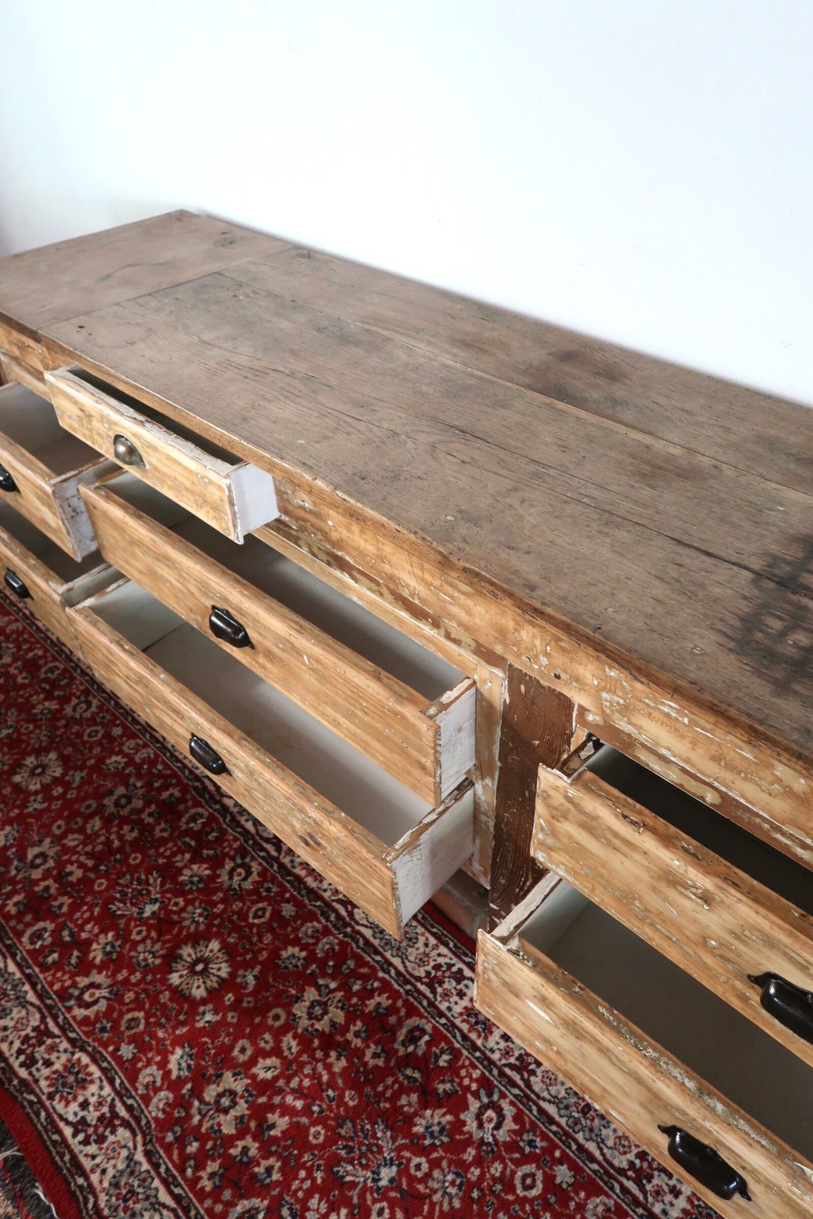 Meuble de métier comptoir en bois