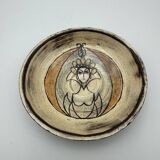 Set of Three Glazed Ceramic Bowls with Mythological Decoration, Pieces