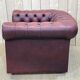 Chesterfield armchair in red leather from the 1980s