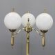 1970s Czechoslovak floor lamp in brass with milky glass shades