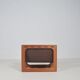 Danish teak & leather magazine holder by Salin Møbler, 1970s