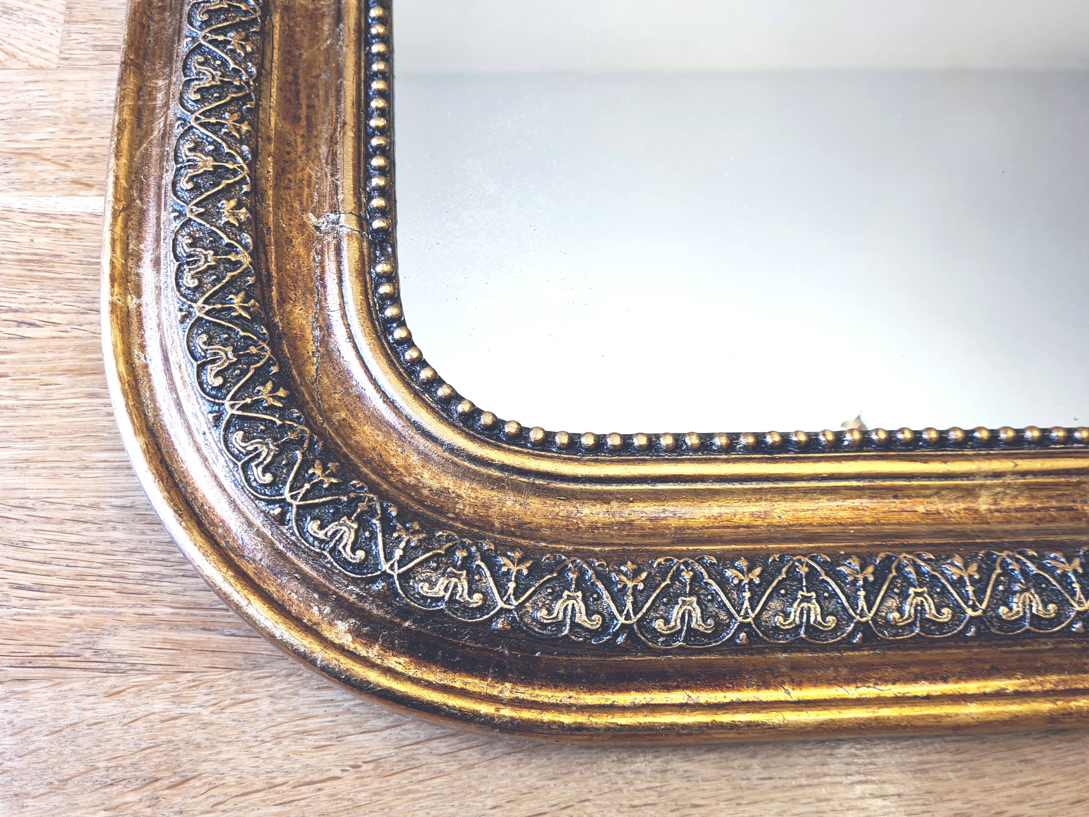 Grand Miroir Orné – Argent – Rectangulaire – 44x39cm – Vertical – Neuf