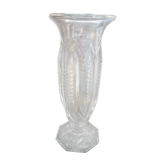 Vase tulipe sur pied, style art-déco, en verre