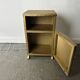 Vintage Lloyd Loom bedside cabinet champagne gold woven fibre 1930s-50s