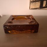 Cendrier , vide poche en verre souffle vintage 70's