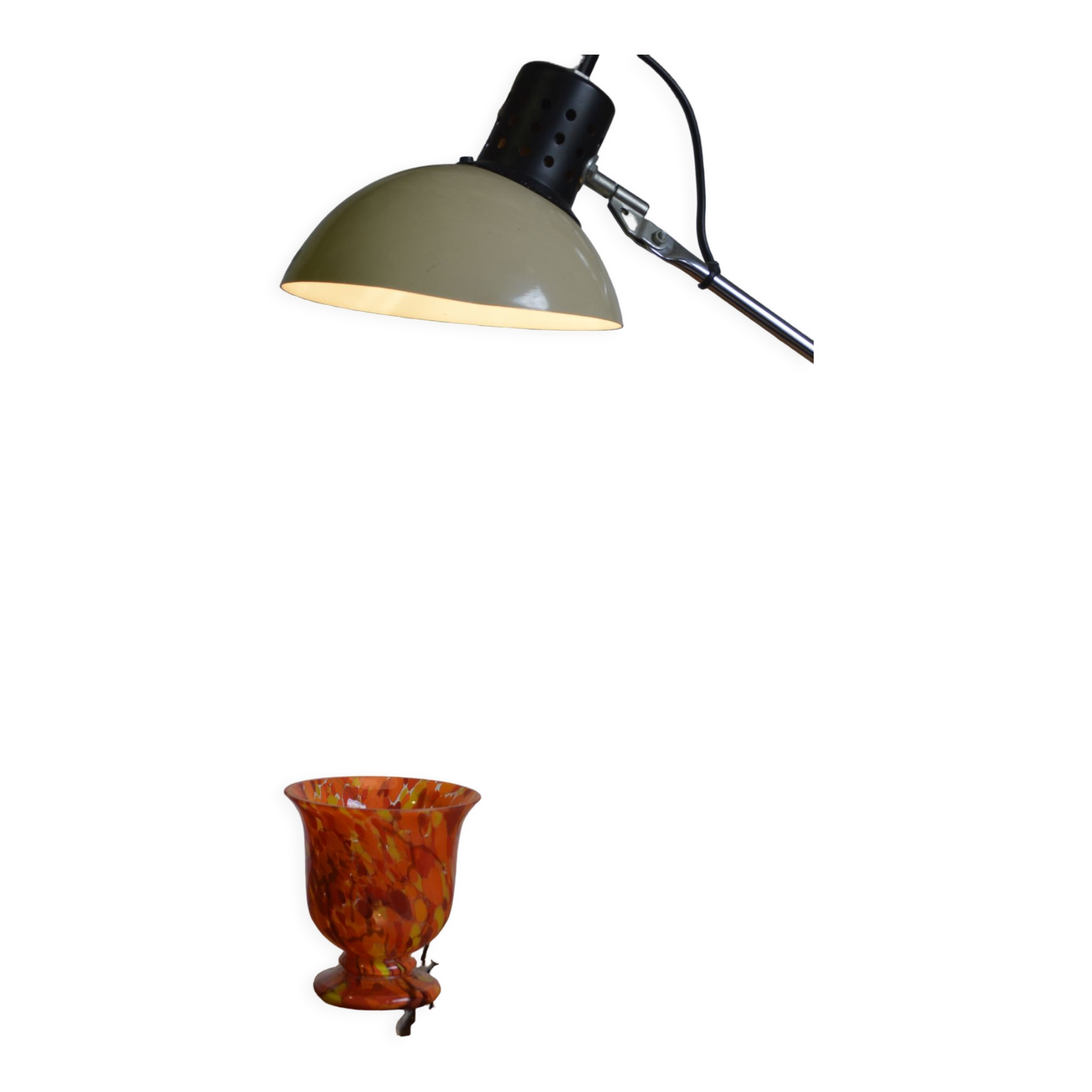 Speckled orange vase