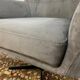 Swivel armchair in velvet fabric and metal