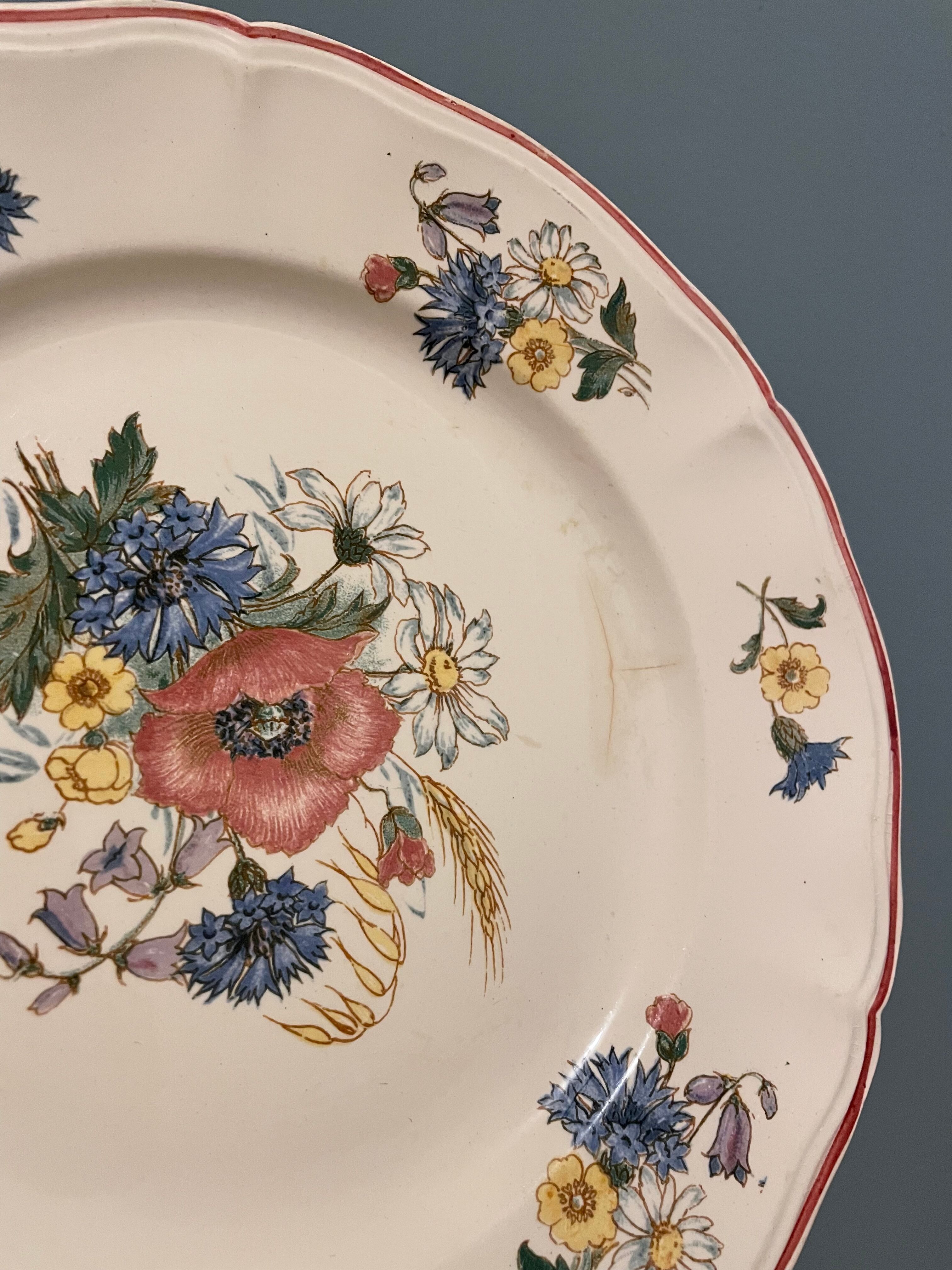 Set of 10 small plates Digoin Sarreguemines, Agreste model