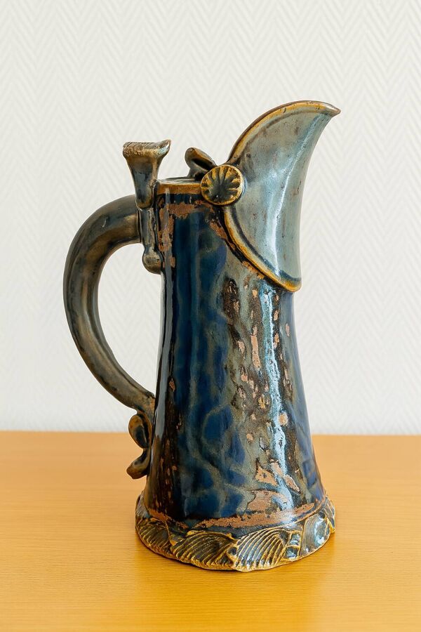 Ancienne carafe en gres émaillée art nouveau