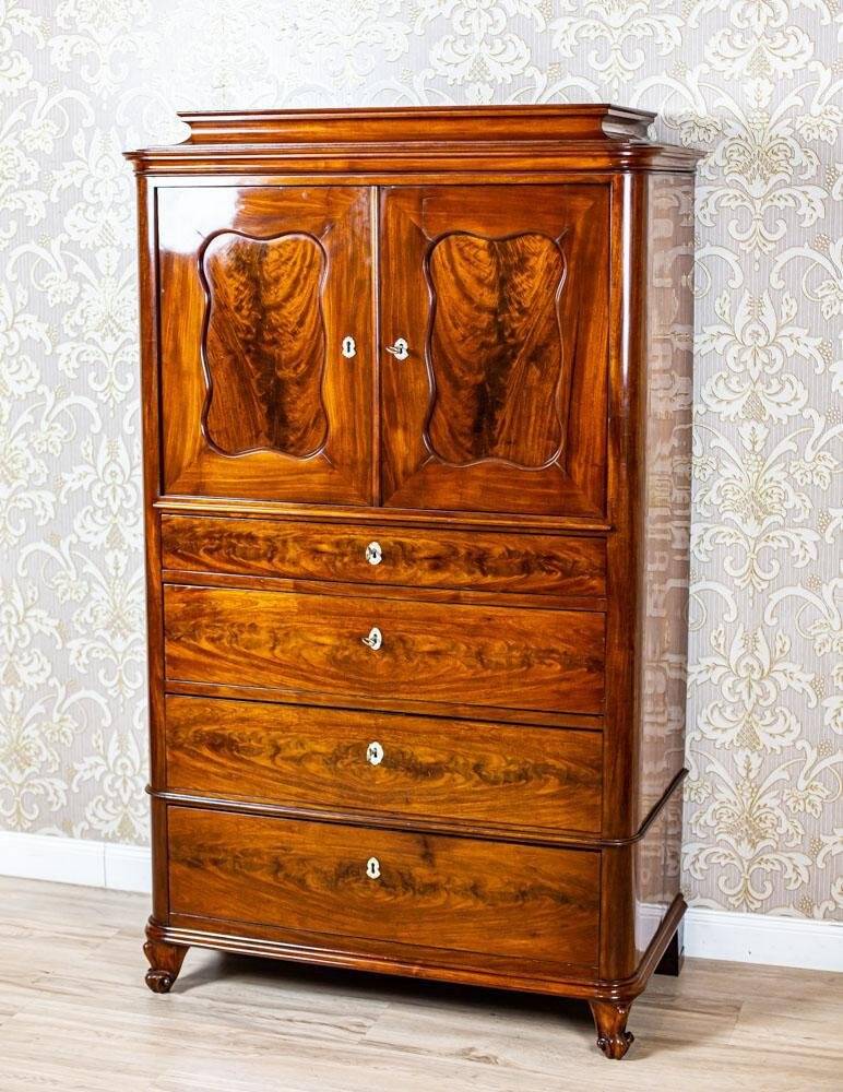 Antique Danish Walnut Cabinet, 1890s