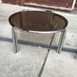 Table basse tubulaire chromée du milieu du siècle, années 1960