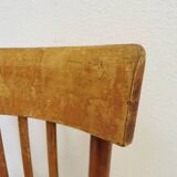 Chaise de salle à manger vintage en rotin : Yougoslavie des années 1970, intérieur bohème